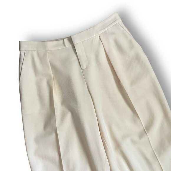 Club Monaco Womens Wool Culotte Pant Sz 00 Cream Minimalist Cropped Trouser - Picture 3 of 8